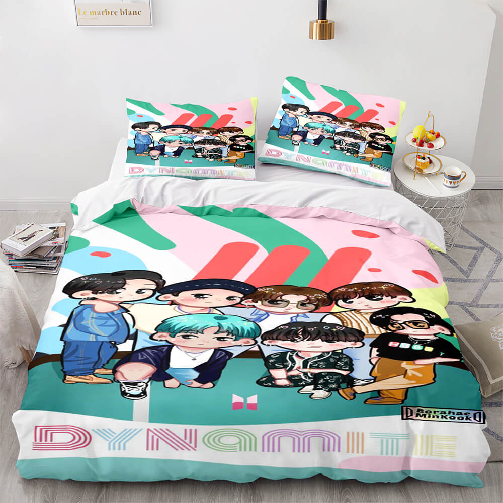 Cartoon BT21 BTS Butter Bedding Set Quilt Duvet Cover Bedding Sets (Online Order Only)