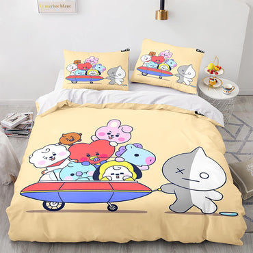 Cartoon BT21 BTS Butter Bedding Set Quilt Duvet Covers Bedding Sets (Online Order Only)