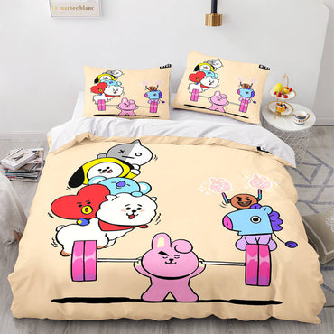 Cartoon BT21 BTS Butter Bedding Set Quilt Duvet Covers Bedding Sets (Online Order Only)