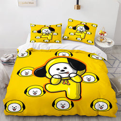 Cartoon BT21 Bedding Set Throw Quilt Duvet Cover Bedding Sets (Online Order Only)