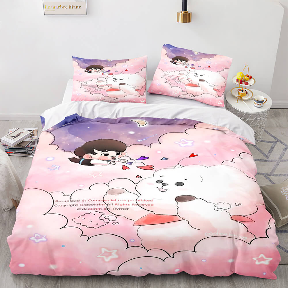 Cartoon BT21 Bedding Set Throw Quilt Duvet Covers Bedding Sets (Online Order Only)