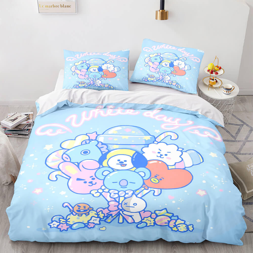 Cartoon BT21 Bedding Set Throw Quilt Duvet Covers Bedding Sets (Online Order Only)