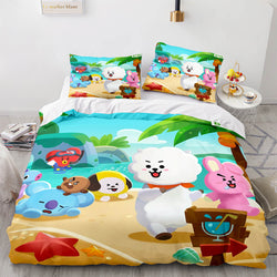 Cartoon BT21 Bedding Set Throw Quilt Duvet Covers Bedding Sets (Online Order Only)