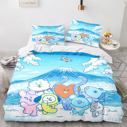 Cartoon BT21 Bedding Set Throw Quilt Duvet Covers Bedding Sets (Online Order Only)