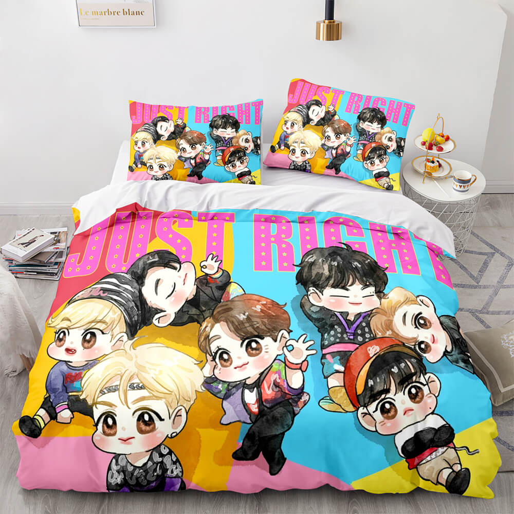 Cartoon BT21 Bedding Set Throw Quilt Duvet Covers Bedding Sets (Online Order Only)