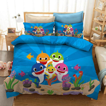 Cartoon Baby Shark Bedding Set Kids Quilt Cover Without Filler (Online Order Only)