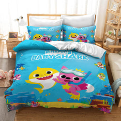 Cartoon Baby Shark Bedding Set Kids Quilt Cover Without Filler (Online Order Only)