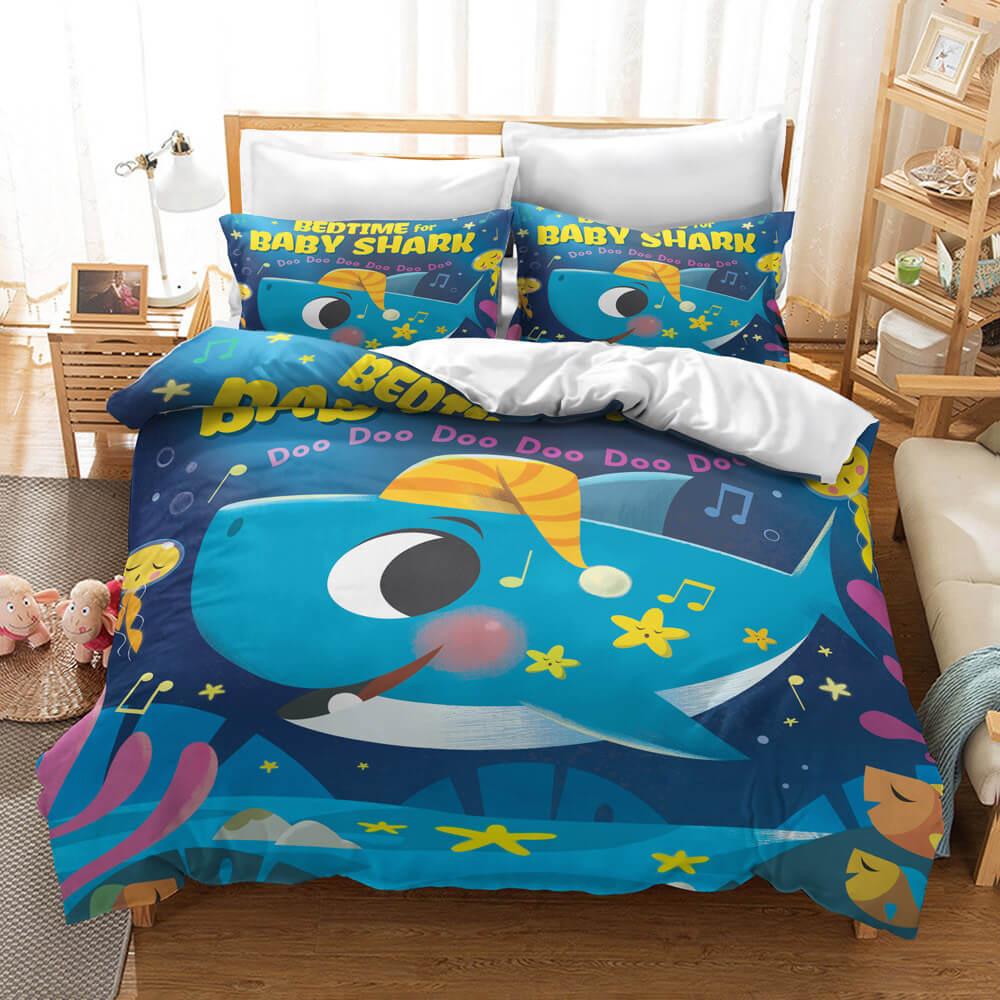 Cartoon Baby Shark Bedding Set Kids Quilt Cover Without Filler (Online Order Only)