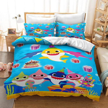 Cartoon Baby Shark Cosplay Bedding Set Quilt Cover (Online Order Only)