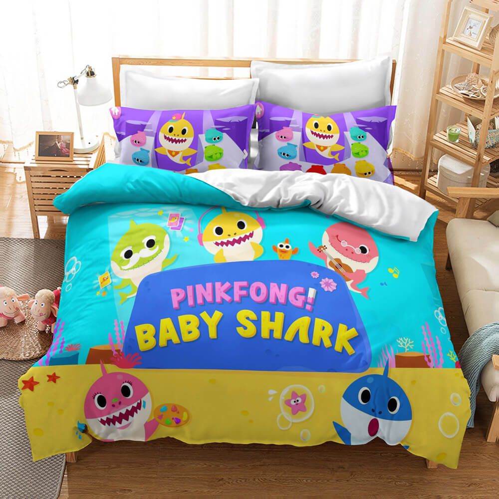 Cartoon Baby Shark Cosplay Bedding Set Quilt Cover (Online Order Only)