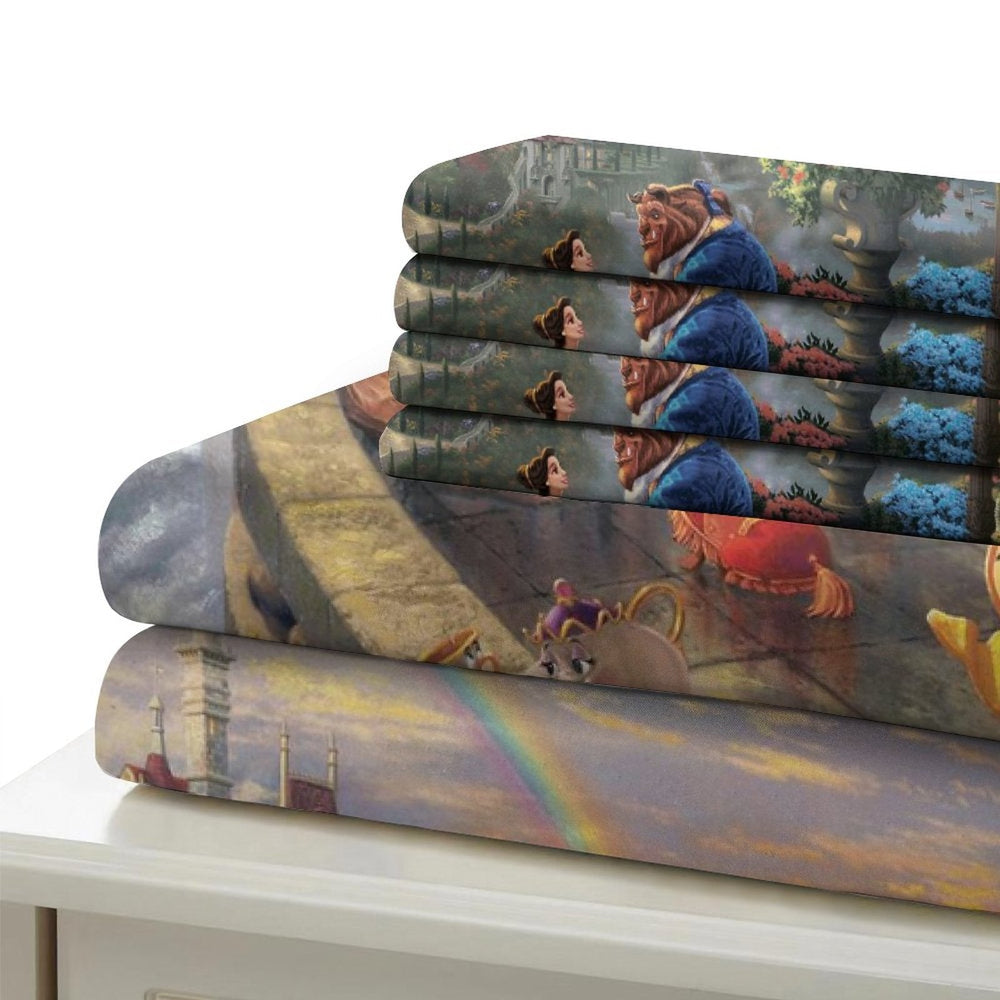 Cartoon Beauty and the Beast Bedding Set Quilt Duvet Cover Without Filler (Online Order Only)