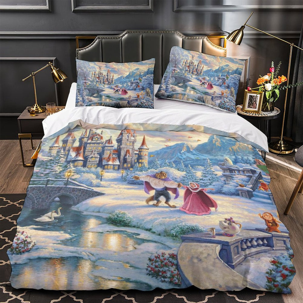 Cartoon Beauty and the Beast Bedding Set Quilt Duvet Cover Without Filler (Online Order Only)