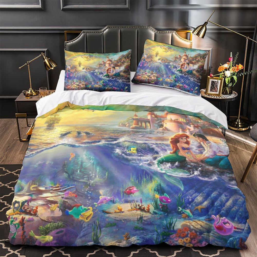 Cartoon Beauty and the Beast Bedding Set Quilt Duvet Cover Without Filler (Online Order Only)