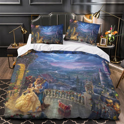 Cartoon Beauty and the Beast Bedding Set Quilt Duvet Cover Without Filler (Online Order Only)