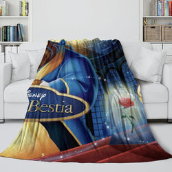 Cartoon Beauty and the Beast Blanket Flannel Throw Room Decoration (Online Order Only)