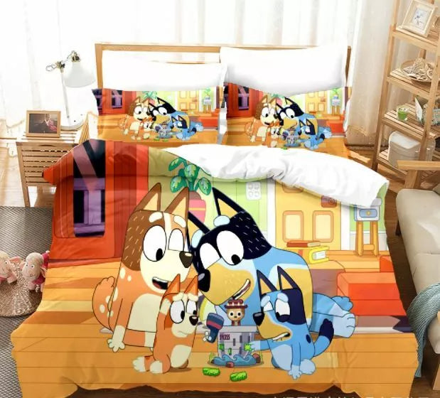 Cartoon Bluey Bedding Set Pattern Kids Quilt Cover Without Filler (Online Order Only)