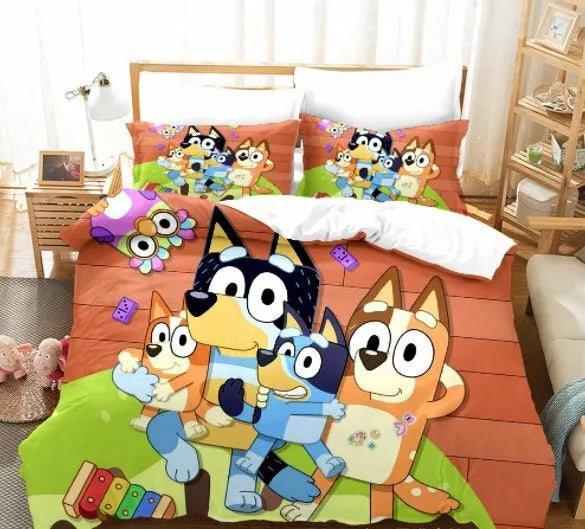 Cartoon Bluey Bedding Set Pattern Kids Quilt Cover Without Filler (Online Order Only)