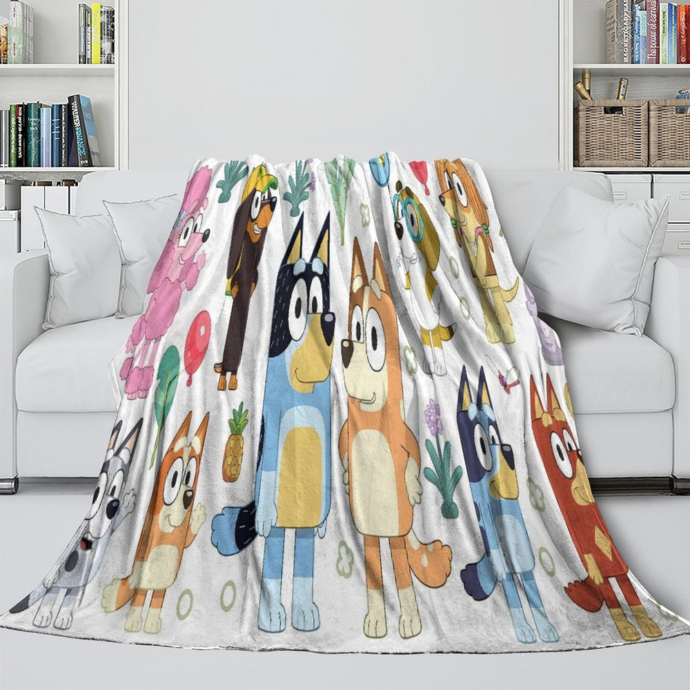 Cartoon Bluey Blanket Pattern Flannel Kids Throw Room Decoration (ONLINE ORDER ONLY)