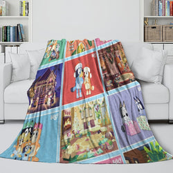Cartoon Bluey Blanket Pattern Flannel Kids Throw Room Decoration (ONLINE ORDER ONLY)