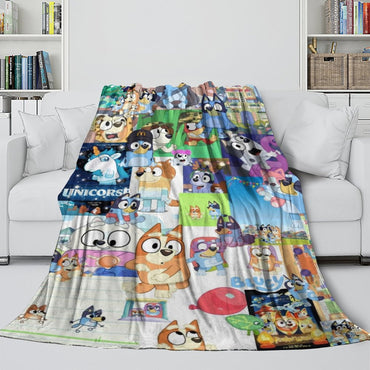 Cartoon Bluey Blanket Pattern Flannel Kids Throw Room Decoration (ONLINE ORDER ONLY)