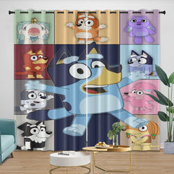 Cartoon Bluey Curtains Blackout Window Drapes Kids Room Decoration (ONLINE ORDER ONLY)