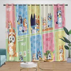 Cartoon Bluey Curtains Blackout Window Drapes Kids Room Decoration (ONLINE ORDER ONLY)