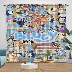 Cartoon Bluey Curtains Blackout Window Drapes Kids Room Decoration (ONLINE ORDER ONLY)