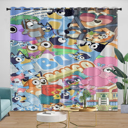 Cartoon Bluey Curtains Blackout Window Drapes Kids Room Decoration (ONLINE ORDER ONLY)