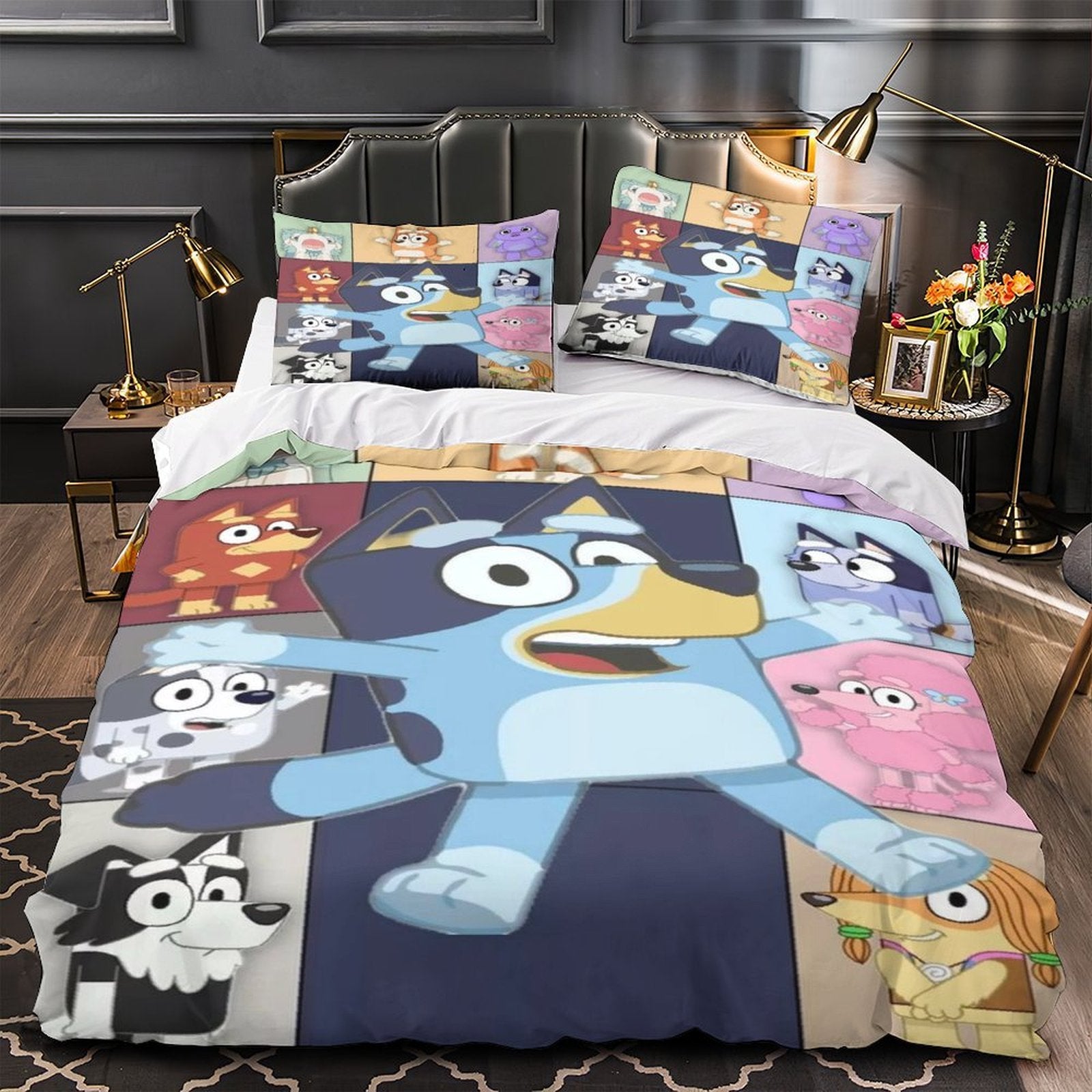 Cartoon Bluey Duvet Cover Pattern Bedding Set Room Decoration (ONLINE ORDER ONLY)