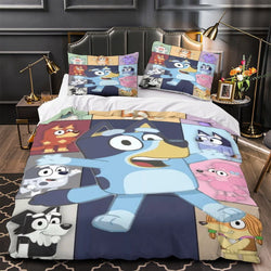 Cartoon Bluey Duvet Cover Pattern Bedding Set Room Decoration (ONLINE ORDER ONLY)
