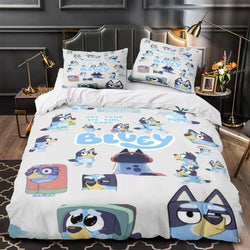 Cartoon Bluey Duvet Cover Pattern Bedding Set Room Decoration (ONLINE ORDER ONLY)