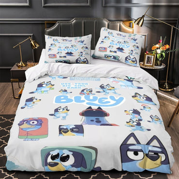 Cartoon Bluey Duvet Cover Pattern Bedding Set Room Decoration (ONLINE ORDER ONLY)