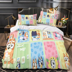 Cartoon Bluey Duvet Cover Pattern Bedding Set Room Decoration (ONLINE ORDER ONLY)
