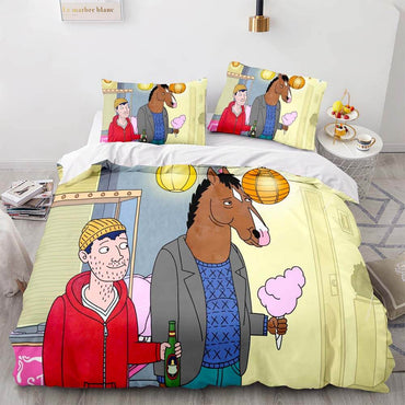 Cartoon BoJack Horseman Bedding Set Quilt Duvet Cover Bedding Sets (Online Order Only)