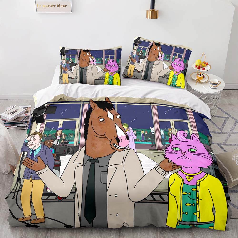 Cartoon BoJack Horseman Bedding Set Quilt Duvet Cover Bedding Sets (Online Order Only)