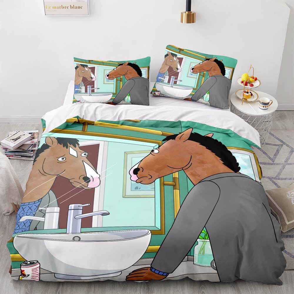 Cartoon BoJack Horseman Bedding Set Quilt Duvet Cover Bedding Sets (Online Order Only)