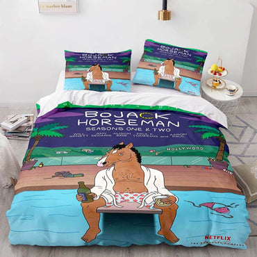 Cartoon BoJack Horseman Bedding Set Quilt Duvet Cover Bedding Sets (Online Order Only)