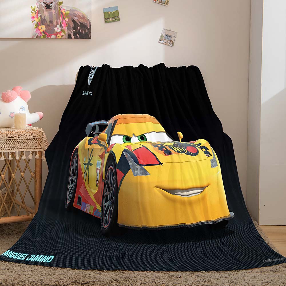 Cartoon Cars Blanket Flannel Throw Room Decoration (Online Order Only)