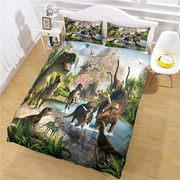 Cartoon Dinosaur Bedding Set Cosplay Quilt Cover Without Filler (Online Order Only)
