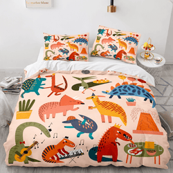 Cartoon Dinosaur Cosplay Bedding Sets Quilt Cover Without Filler (Online Order Only)