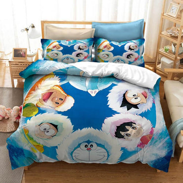 Cartoon Doraemon Cosplay Bedding Set Quilt Covers Room Decoration (Online Order Only)