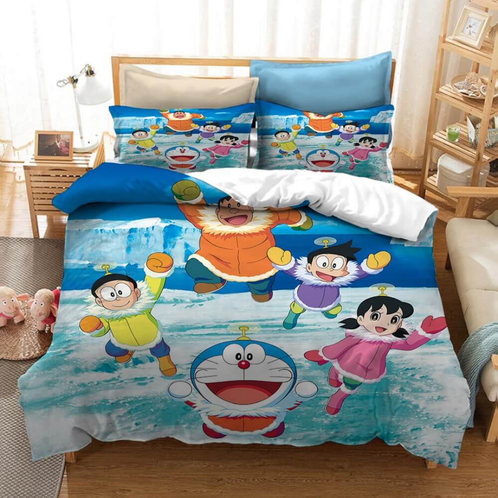 Cartoon Doraemon Cosplay Bedding Set Quilt Covers Room Decoration (Online Order Only)