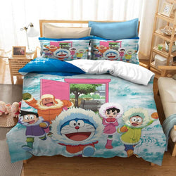 Cartoon Doraemon Cosplay Bedding Set Quilt Covers Room Decoration (Online Order Only)