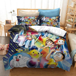 Cartoon Doraemon Cosplay Bedding Set Quilt Covers Room Decoration (Online Order Only)