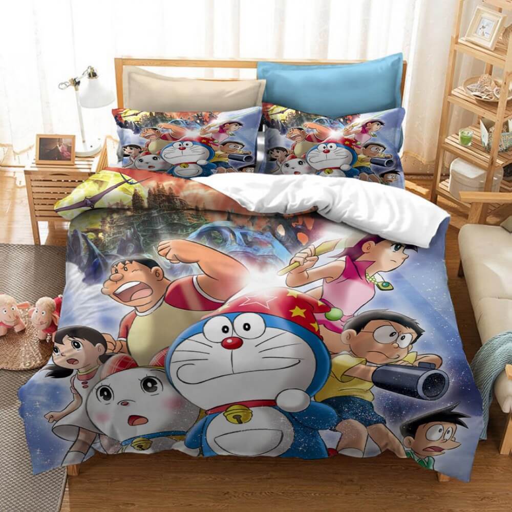 Cartoon Doraemon Cosplay Bedding Set Quilt Covers Room Decoration (Online Order Only)