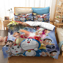 Cartoon Doraemon Cosplay Bedding Set Quilt Covers Room Decoration (Online Order Only)