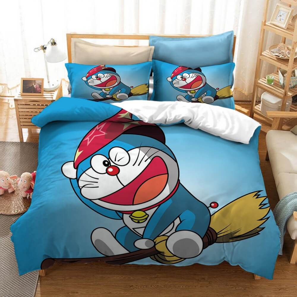 Cartoon Doraemon Cosplay Bedding Set Quilt Covers Room Decoration (Online Order Only)