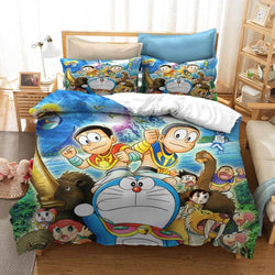 Cartoon Doraemon Cosplay Bedding Set Quilt Covers Room Decoration (Online Order Only)