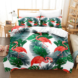 Cartoon Flamingo Bedding Set Quilt Covers Without Filler (Online Order Only)