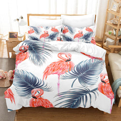 Cartoon Flamingo Bedding Set Quilt Covers Without Filler (Online Order Only)